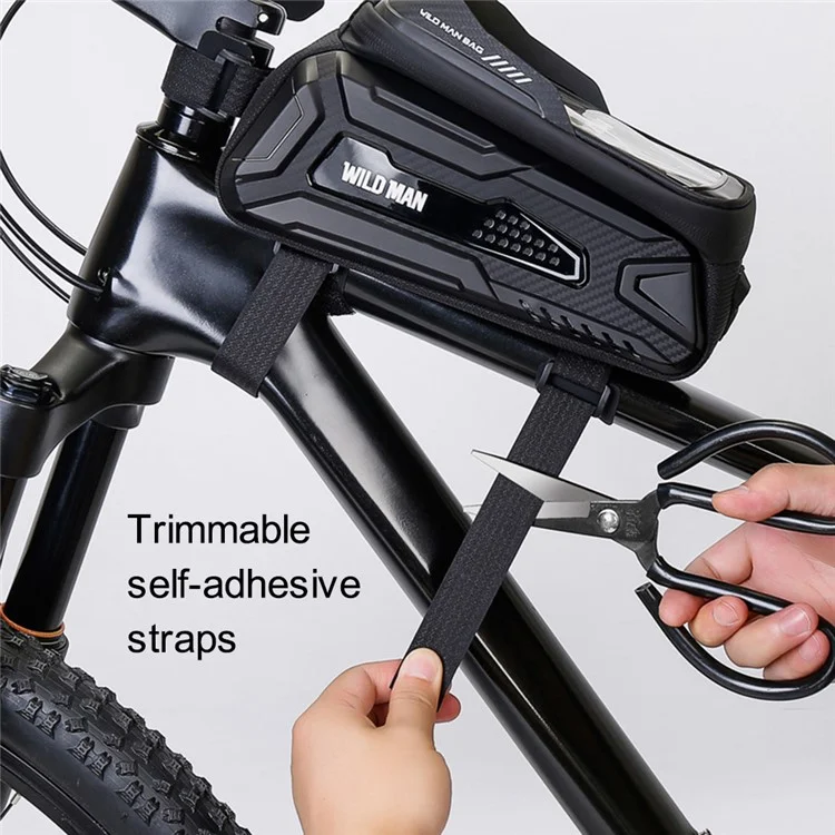 WILD MAN M30 1L Bolsa Frontal para Bicicleta con Pantalla Táctil Impermeable - Negro