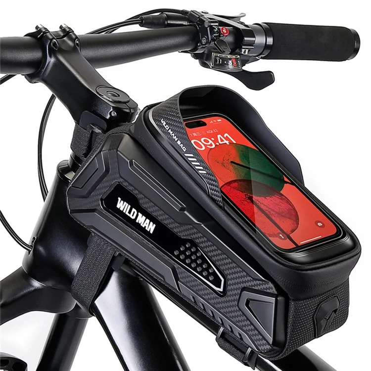 WILD MAN M30 1L Bolsa Frontal para Bicicleta con Pantalla Táctil Impermeable - Negro