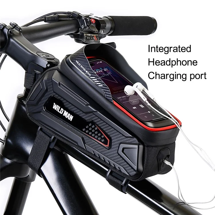 WILD MAN M30 1L Bolsa Frontal para Bicicleta con Pantalla Táctil Impermeable - Negro
