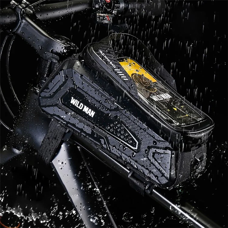 WILD MAN M30 1L Bolsa Frontal para Bicicleta con Pantalla Táctil Impermeable - Negro