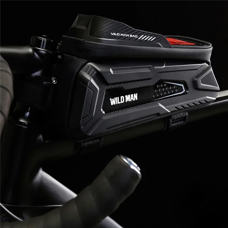WILD MAN M30 1L Bolsa Frontal para Bicicleta con Pantalla Táctil Impermeable - Negro