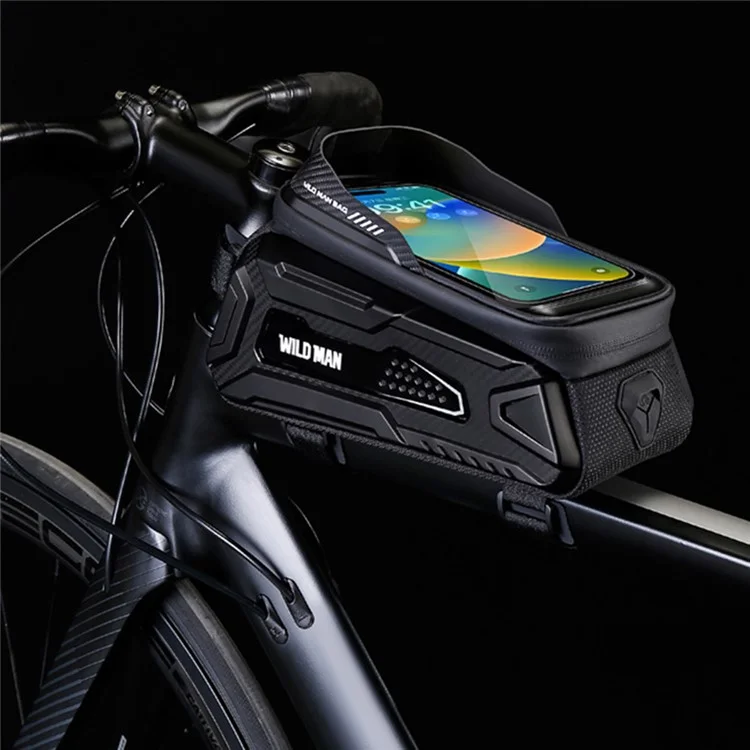 WILD MAN M30 1L Bolsa Frontal para Bicicleta con Pantalla Táctil Impermeable - Negro