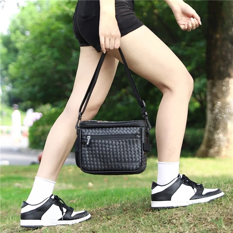 WEST BIKING YP0707334 PU Leather Bike Handlebar Insulation Bag Touch Screen Phone Pouch Bicycle Front Storage Bag