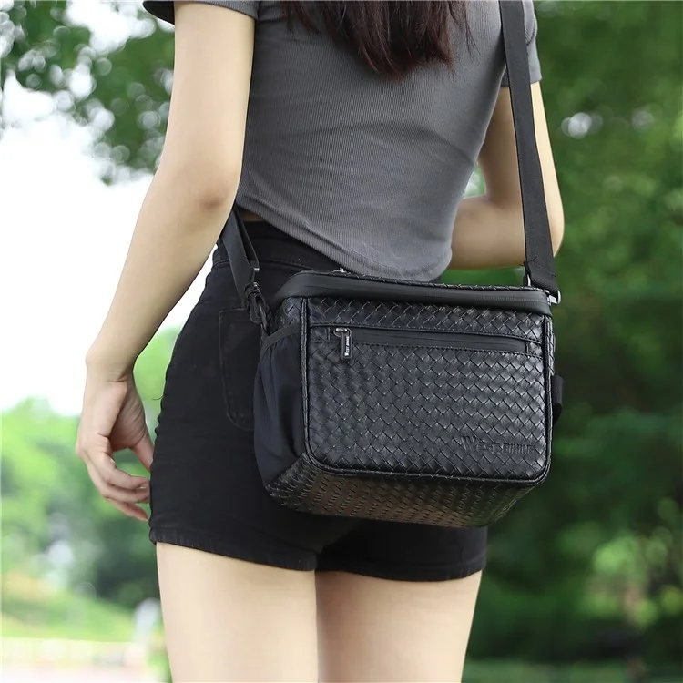 WEST BIKING YP0707334 PU Leather Bike Handlebar Insulation Bag Touch Screen Phone Pouch Bicycle Front Storage Bag