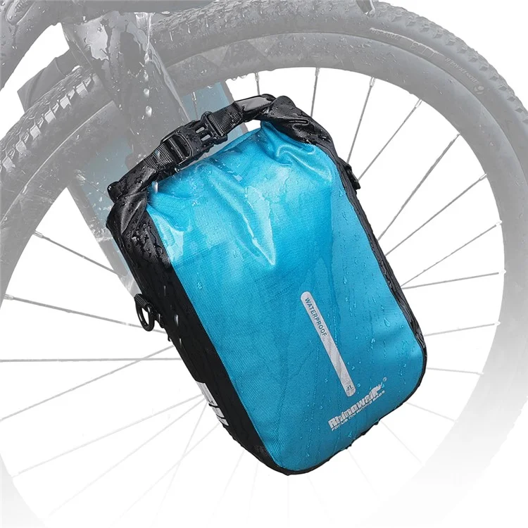 RHINOWALK RK404 4L Waterproof Nylon Polyester Bicycle Quick-Release Hanging Bag Cycling Bike Front Fork Bag - Blue