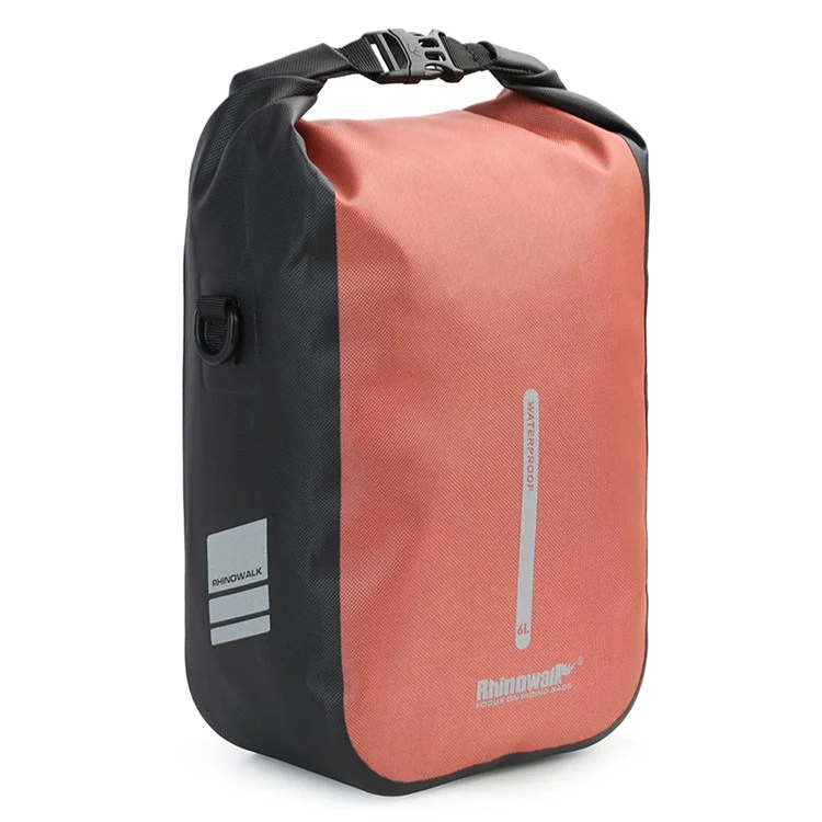RHINOWALK RK406 6L Bike Front Fork Bag Waterproof Nylon Polyester Bicycle Quick-Release Hanging Bag for Outdoor Cycling - Orange