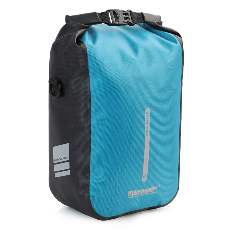 RHINOWALK RK406 6L Bike Front Fork Bag Waterproof Nylon Polyester Bicycle Quick-Release Hanging Bag for Outdoor Cycling - Blue