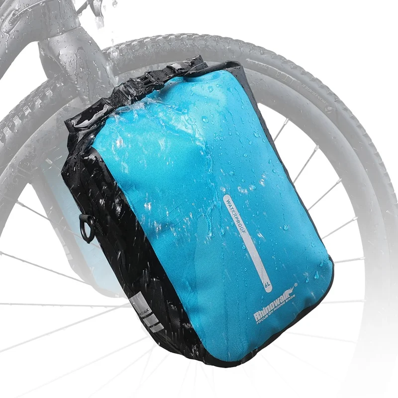 RHINOWALK RK406 6L Bike Front Fork Bag Waterproof Nylon Polyester Bicycle Quick-Release Hanging Bag for Outdoor Cycling - Blue