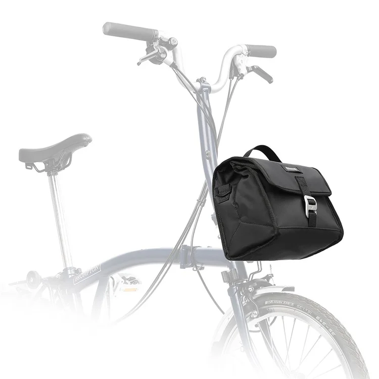 RHINOWALK RK9107 Bike Front Bag Foldable Expandable Insulation Bicycle Storage Bag with Shoulder Strap - Black