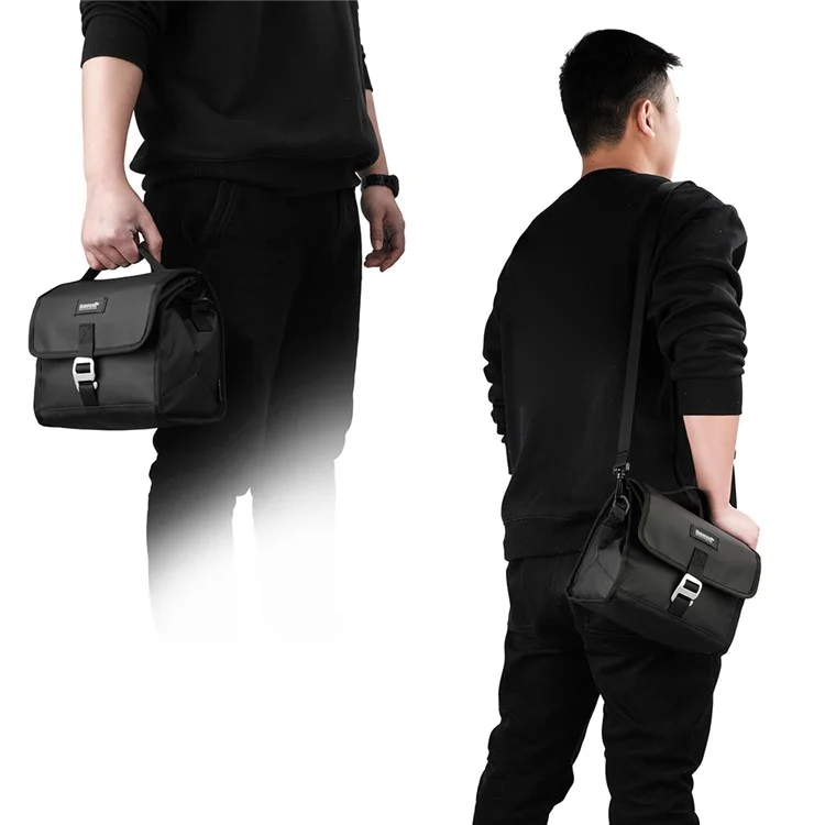 RHINOWALK RK9107 Bike Front Bag Foldable Expandable Insulation Bicycle Storage Bag with Shoulder Strap - Black