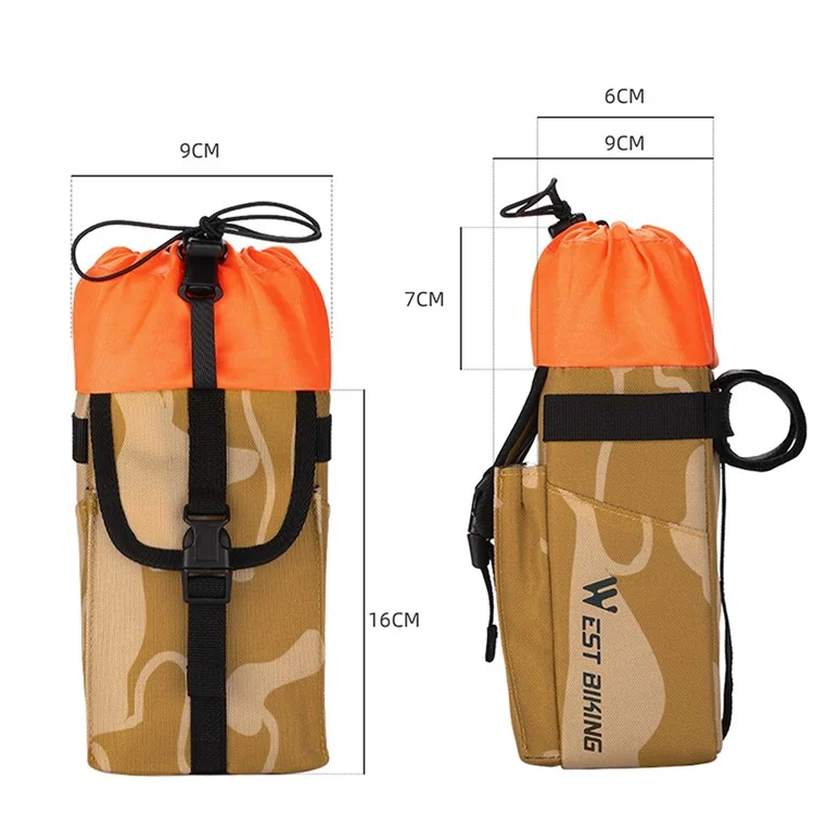 WEST BIKING YP0707330 Sac de porte-bouteille de vélo Polyester 1.2L avec cordon de serrage