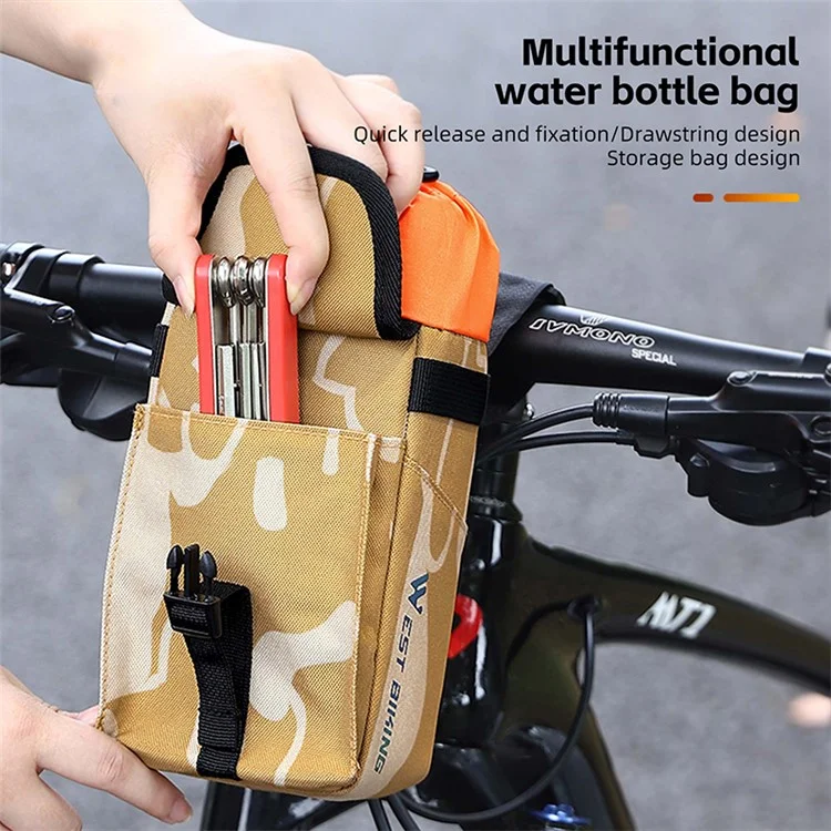 WEST BIKING YP0707330 Sac de porte-bouteille de vélo Polyester 1.2L avec cordon de serrage
