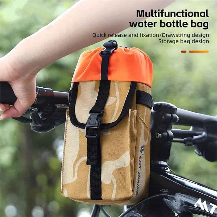 WEST BIKING YP0707330 Sac de porte-bouteille de vélo Polyester 1.2L avec cordon de serrage