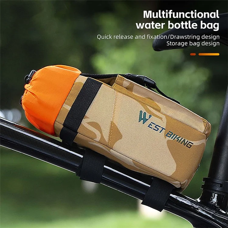 WEST BIKING YP0707330 Sac de porte-bouteille de vélo Polyester 1.2L avec cordon de serrage