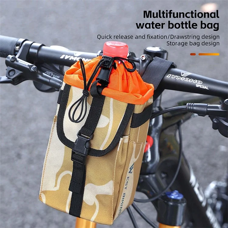 WEST BIKING YP0707330 Sac de porte-bouteille de vélo Polyester 1.2L avec cordon de serrage