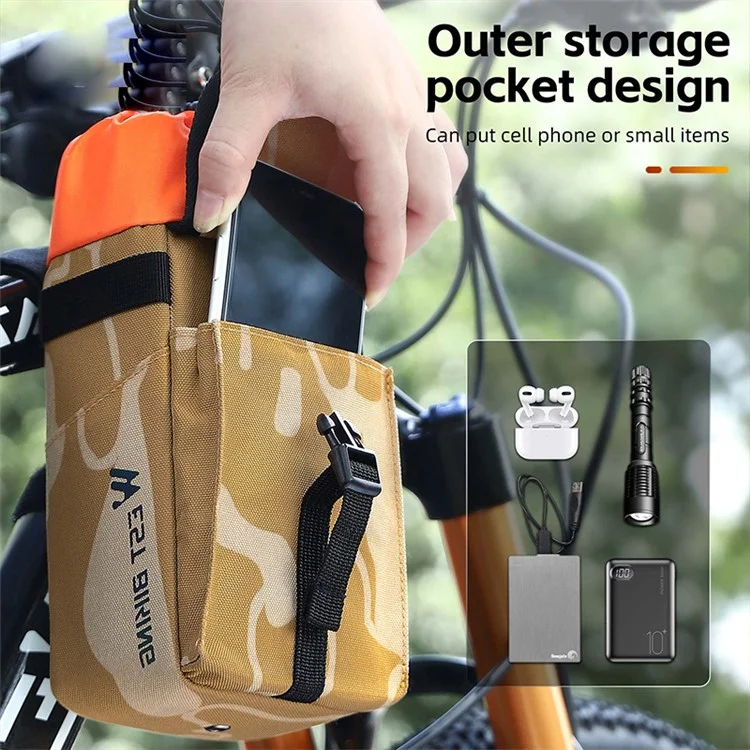 WEST BIKING YP0707330 Sac de porte-bouteille de vélo Polyester 1.2L avec cordon de serrage