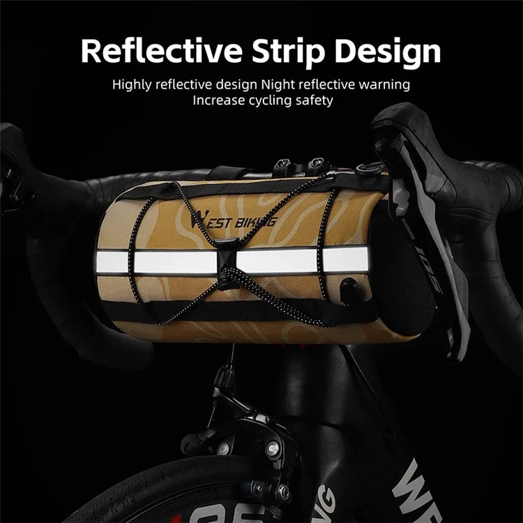 WEST BIKING YP0707329 Cycling Bicycle Handlebar Cylinder Bag Polyester Bike Front Storage Bag