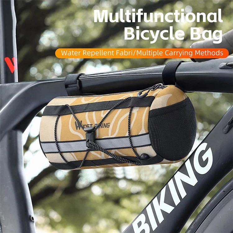 WEST BIKING YP0707329 Cycling Bicycle Handlebar Cylinder Bag Polyester Bike Front Storage Bag