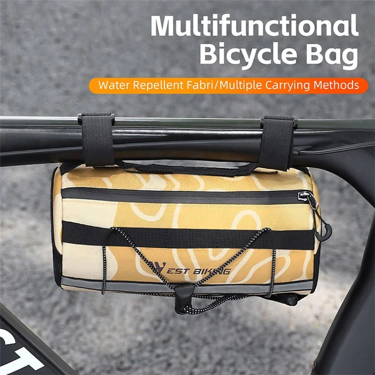 WEST BIKING YP0707329 Cycling Bicycle Handlebar Cylinder Bag Polyester Bike Front Storage Bag