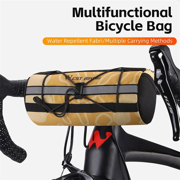 WEST BIKING YP0707329 Cycling Bicycle Handlebar Cylinder Bag Polyester Bike Front Storage Bag