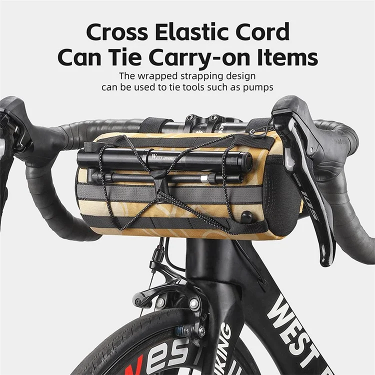 WEST BIKING YP0707329 Cycling Bicycle Handlebar Cylinder Bag Polyester Bike Front Storage Bag