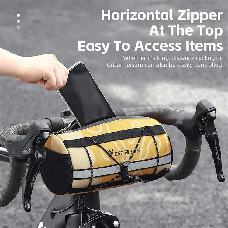 WEST BIKING YP0707329 Cycling Bicycle Handlebar Cylinder Bag Polyester Bike Front Storage Bag