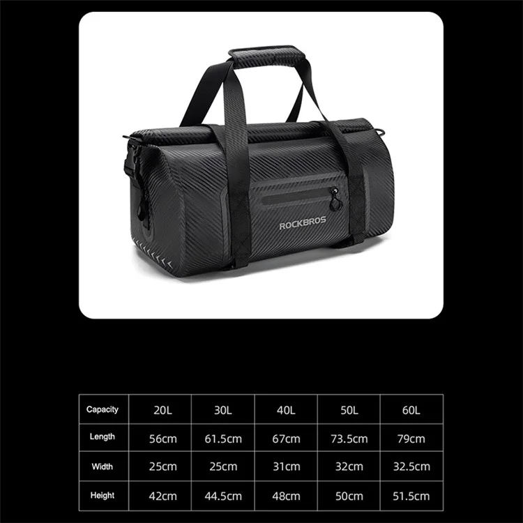 ROCKBROS AS-118 30L Waterproof PVC Bicycle Pannier Rear Pack Motorcycle Storage Bag