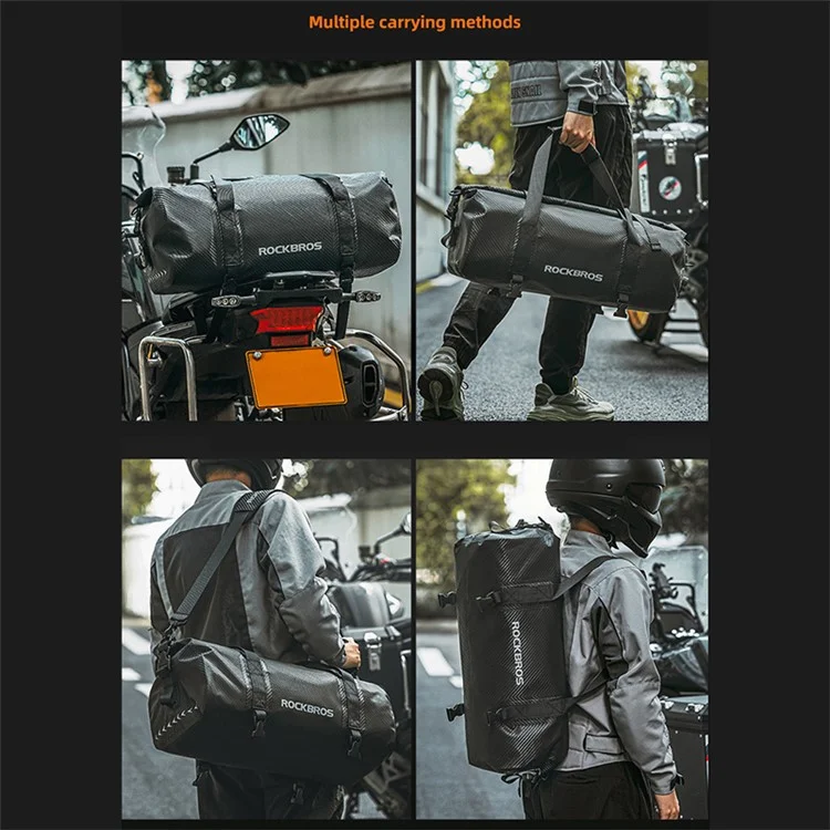 ROCKBROS AS-118 30L Waterproof PVC Bicycle Pannier Rear Pack Motorcycle Storage Bag
