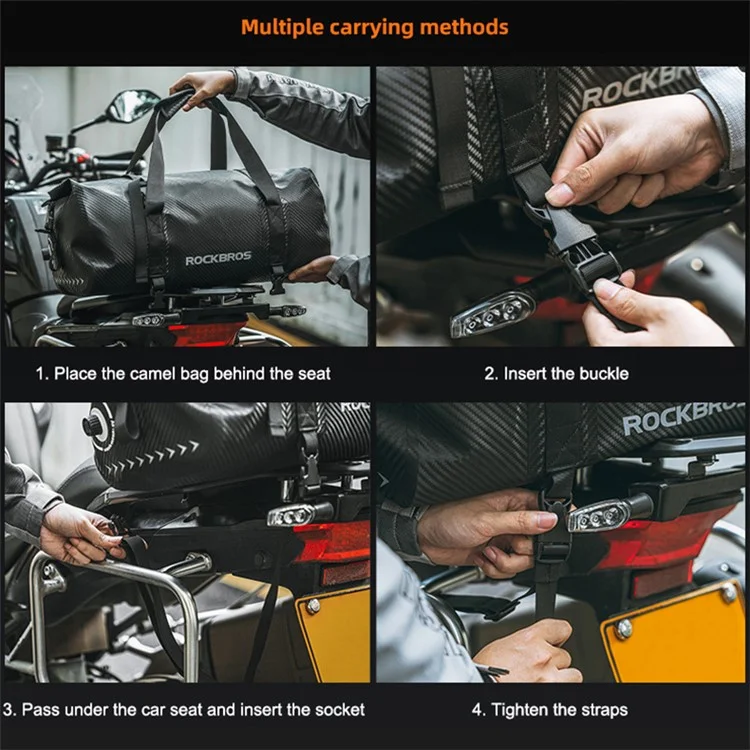 ROCKBROS AS-118 30L Waterproof PVC Bicycle Pannier Rear Pack Motorcycle Storage Bag