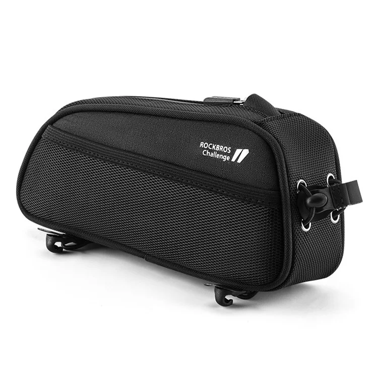 ROCKBROS 063 Sac de Vélo en Polyester+PU pour VTT, Tube Avant, Sac Téléphone Zippé