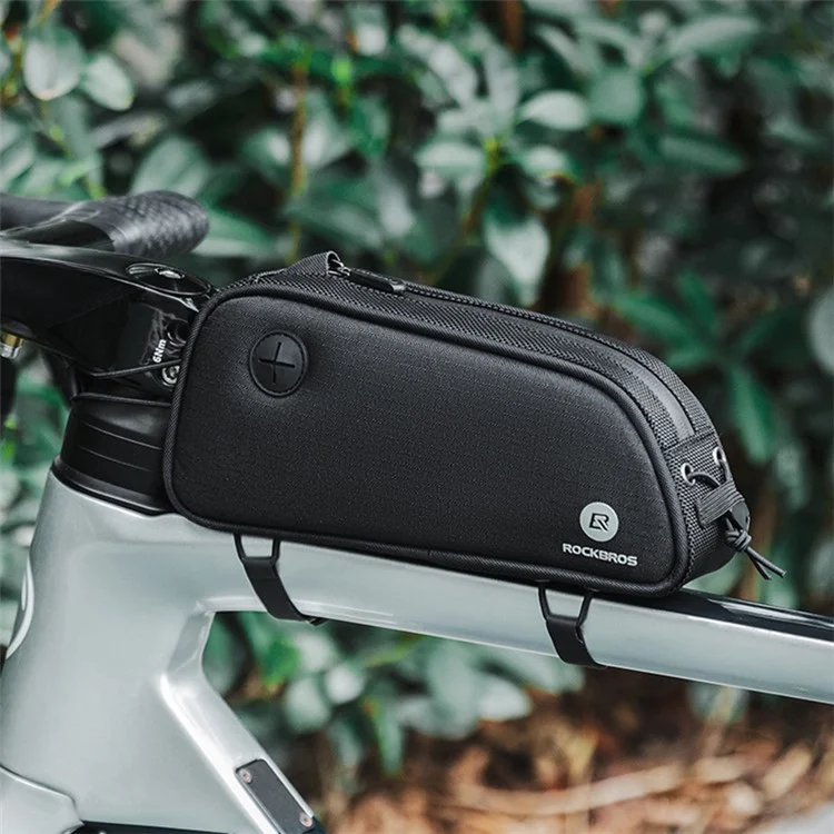ROCKBROS 063 Sac de Vélo en Polyester+PU pour VTT, Tube Avant, Sac Téléphone Zippé