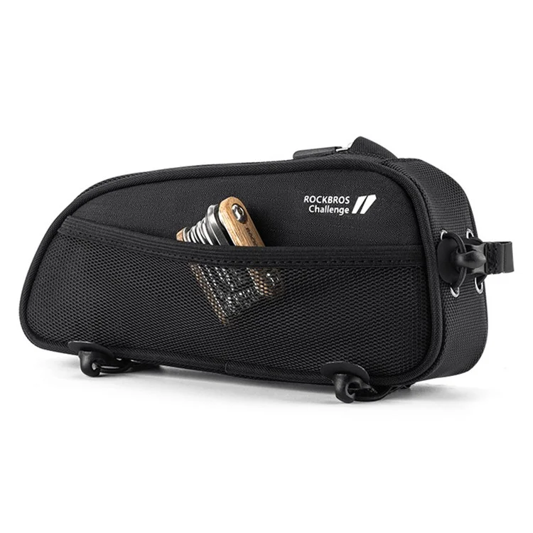 ROCKBROS 063 Sac de Vélo en Polyester+PU pour VTT, Tube Avant, Sac Téléphone Zippé