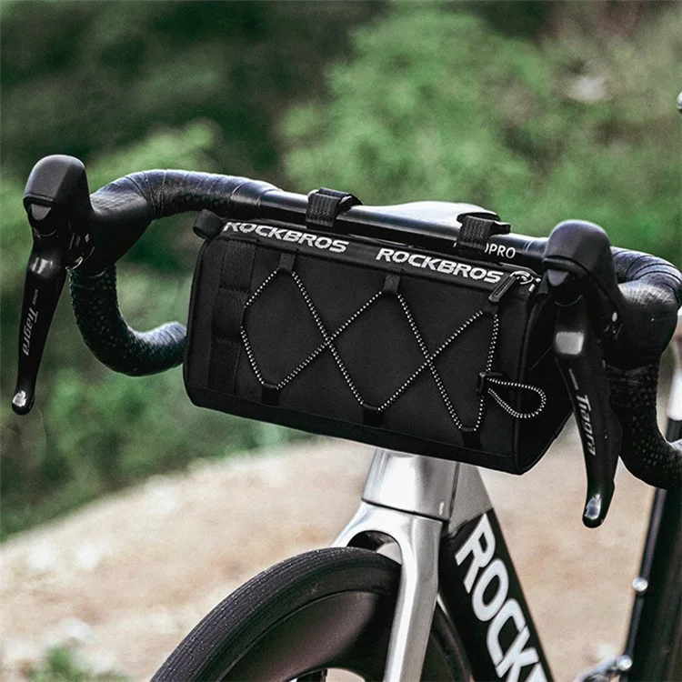 ROCKBROS B114 Fahrradlenker-Tasche Vordere Aufbewahrungstasche mit Schultergurt für Rennrad, Mountainbike, Radfahren - Schwarz