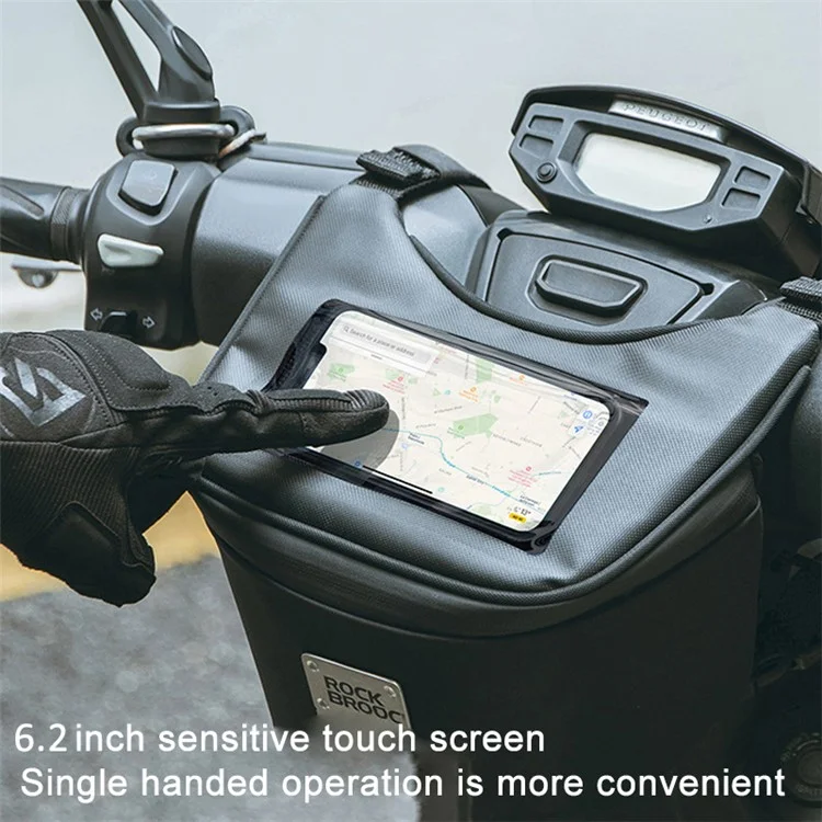 ROCKBROS B113 Scooter Bolsa Impermeável com Tela Sensível ao Toque, Bolsa de Telefone para Motocicleta Elétrica