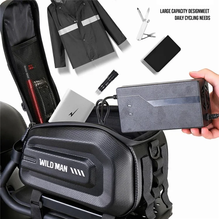 WILD MAN GD5 EVA Bolsa de Armazenamento para Bagageiro Traseiro de Bicicleta E-bike, Resistente a Arranhões e com Refletores