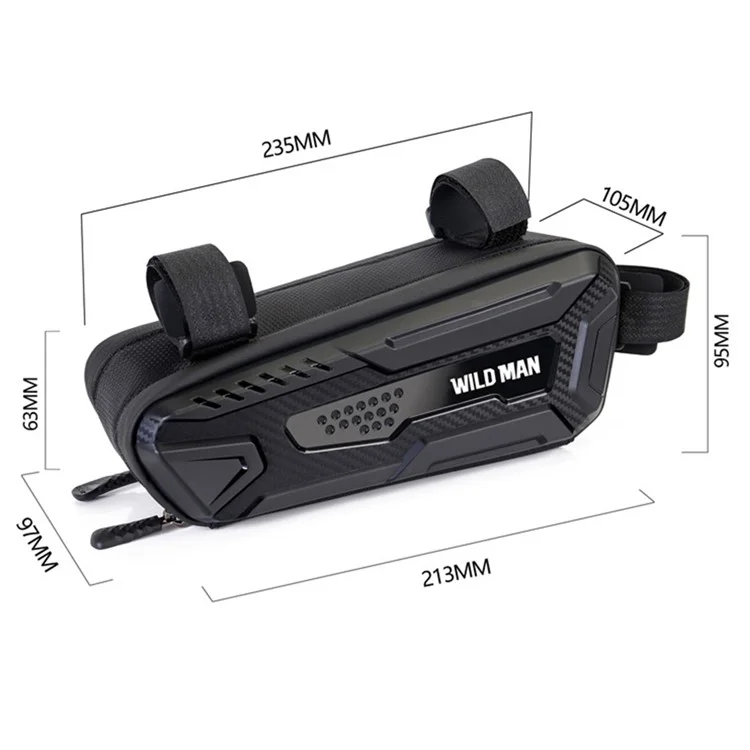 WILD MAN M40 1L Bike Frame Bag PU+EVA+TPU+Polyester Cycling Pouch for Phone, Bicycle Repair Tools