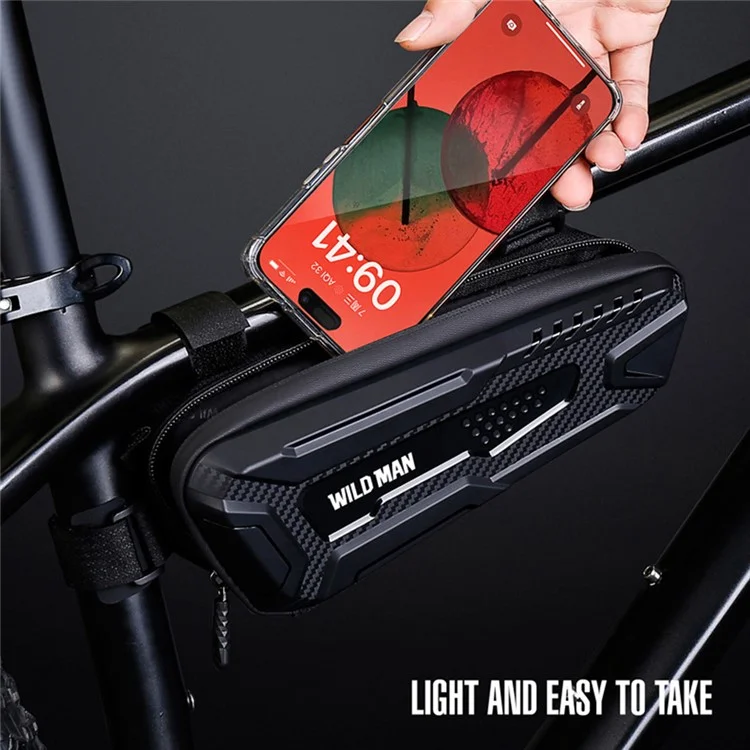 WILD MAN M40 1L Bike Frame Bag PU+EVA+TPU+Polyester Cycling Pouch for Phone, Bicycle Repair Tools