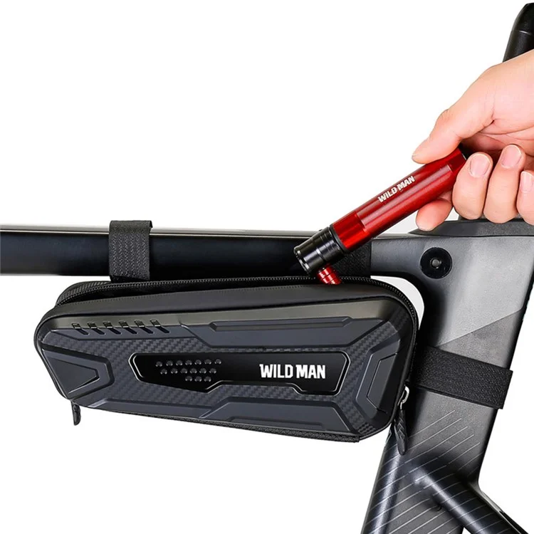 WILD MAN M40 1L Bike Frame Bag PU+EVA+TPU+Polyester Cycling Pouch for Phone, Bicycle Repair Tools