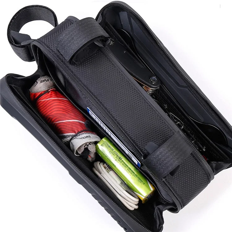 WILD MAN M40 1L Bike Frame Bag PU+EVA+TPU+Polyester Cycling Pouch for Phone, Bicycle Repair Tools