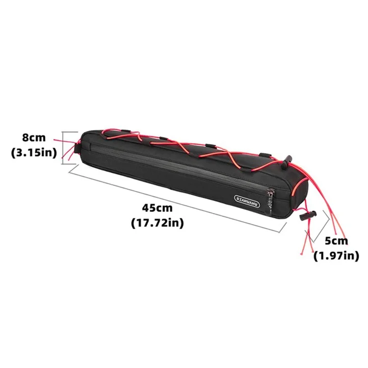 RZAHUAHU 8L Waterproof Nylon Bicycle Front Frame Bag Phone Glasses Tools Storage Bag