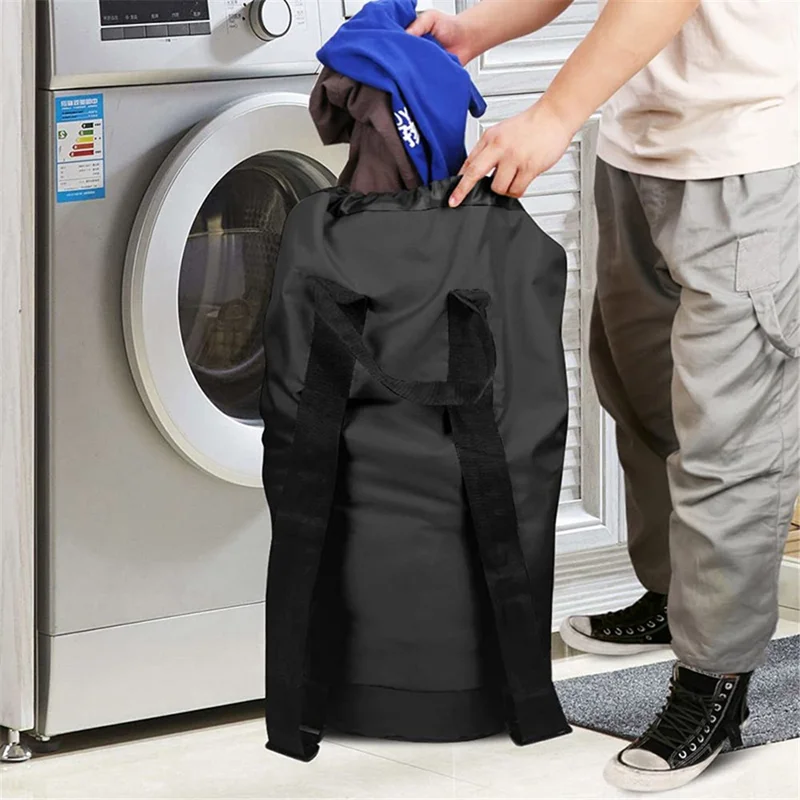 SN1652 Laundry Shoulders Bag Polyester Backpack Dirty Clothes Storage Bag