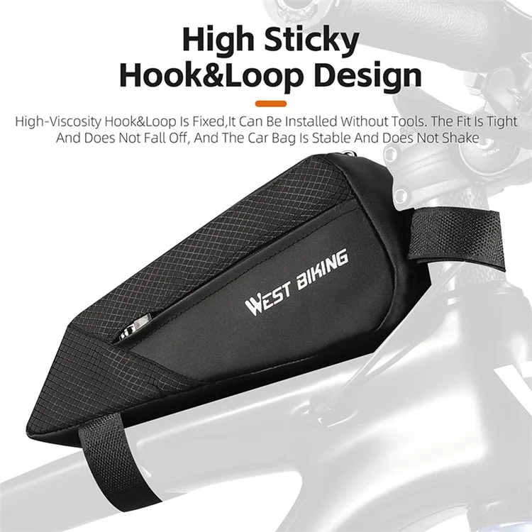 WEST BIKING YP0707359 Bicycle Top Tube Bag Cycling Bike Front Beam Storage Bag