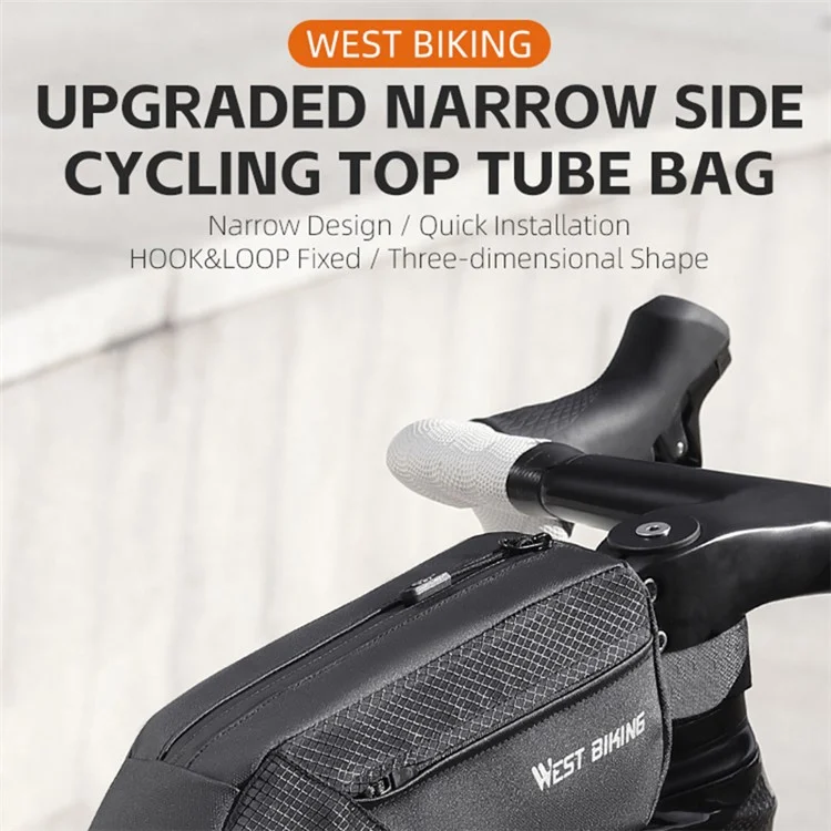 WEST BIKING YP0707359 Bicycle Top Tube Bag Cycling Bike Front Beam Storage Bag
