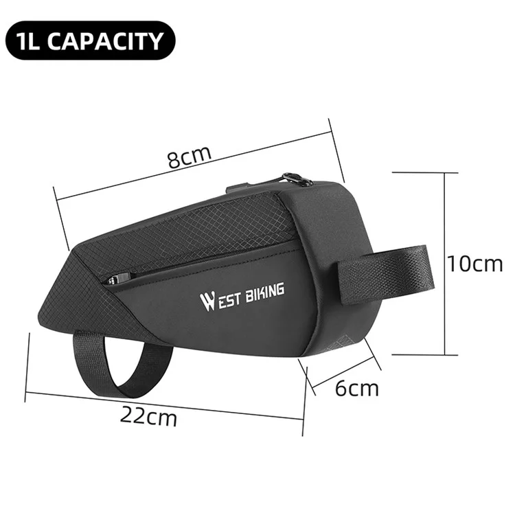 WEST BIKING YP0707359 Bicycle Top Tube Bag Cycling Bike Front Beam Storage Bag
