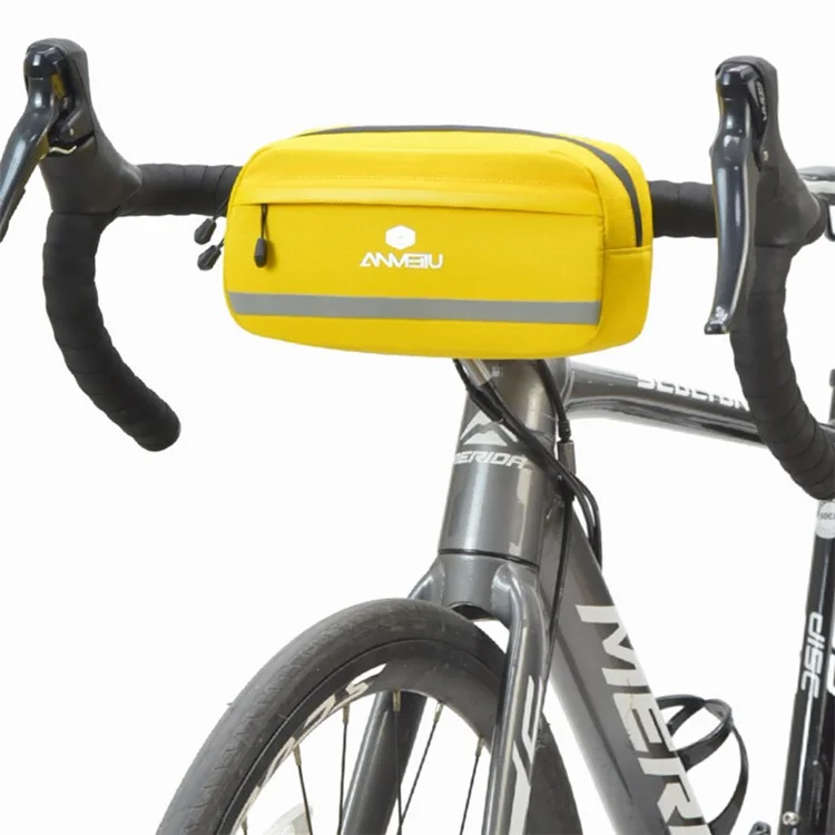 ANMEILU 7051 Bike Handlebar Bag Bicycle Front Frame Bag Cycling Storage Pouch - Yellow