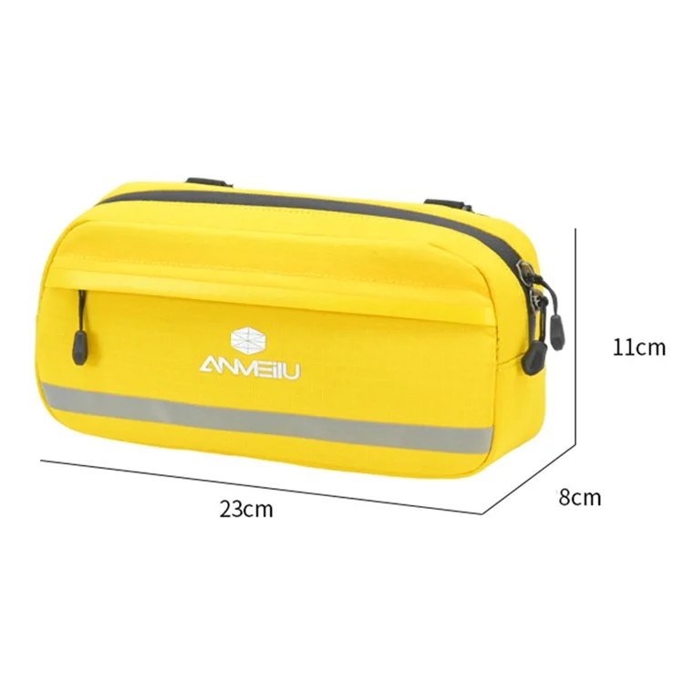 ANMEILU 7051 Bike Handlebar Bag Bicycle Front Frame Bag Cycling Storage Pouch - Yellow