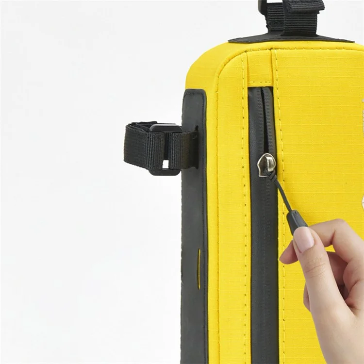 ANMEILU 7050 Bike Triangle Frame Bag Oxford Cloth Bicycle Top Tube Bag Cycling Pouch - Yellow