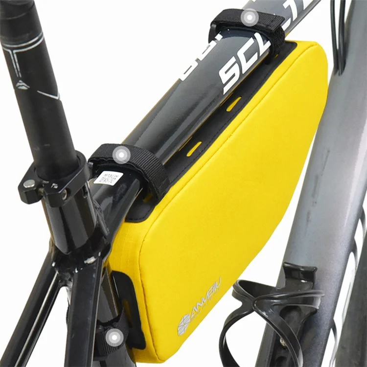 ANMEILU 7050 Bike Triangle Frame Bag Oxford Cloth Bicycle Top Tube Bag Cycling Pouch - Yellow