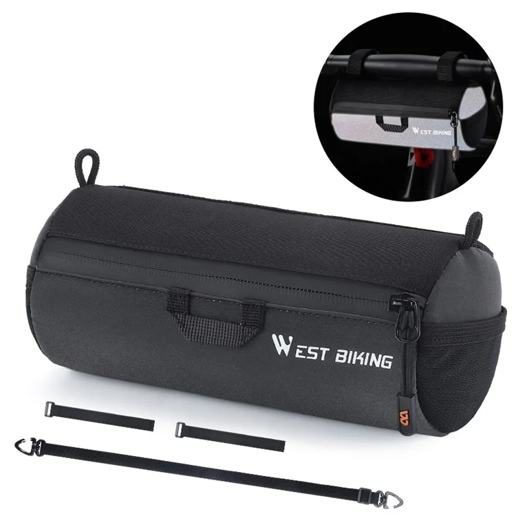 WEST BIKING YP0707361 Borsa da Manubrio Riflettente da 1L per Mountain Bike con Cinghia a Tracolla