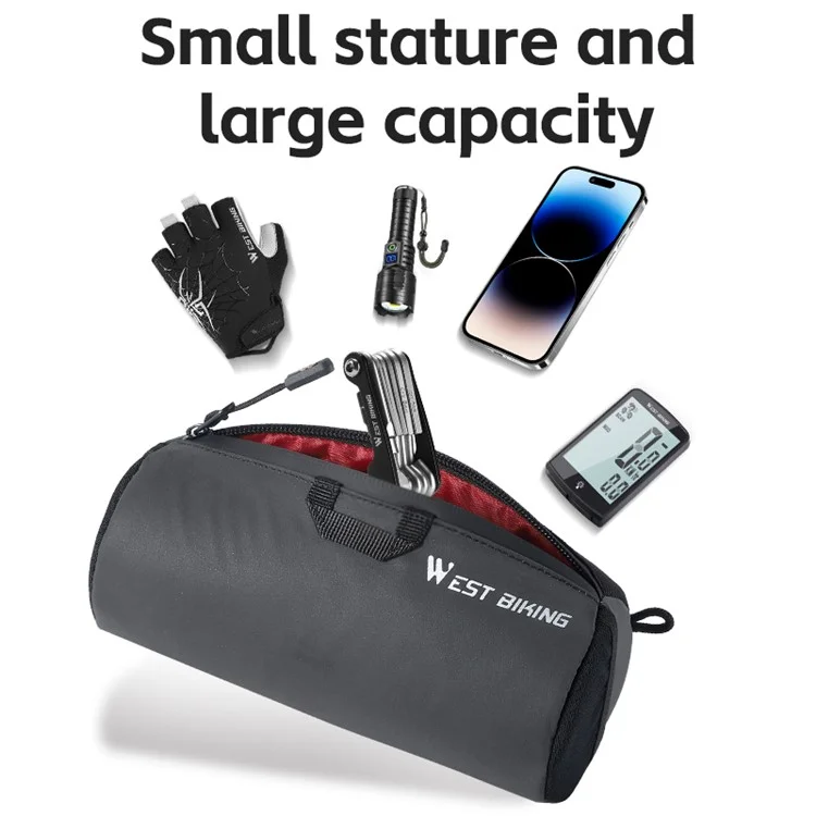 WEST BIKING YP0707361 Borsa da Manubrio Riflettente da 1L per Mountain Bike con Cinghia a Tracolla